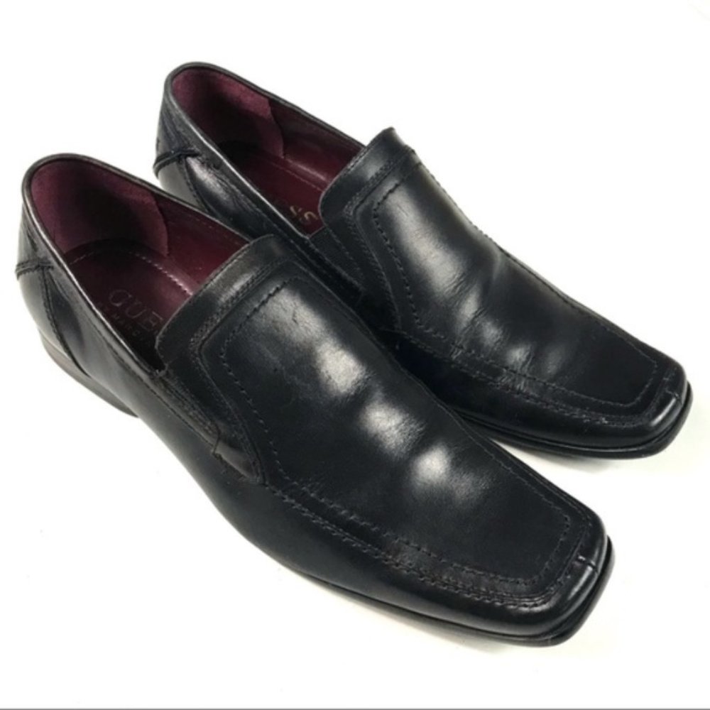 Guess by Marciano Men’s Black Leather Loafers Size 10 - Picture 1 of 8